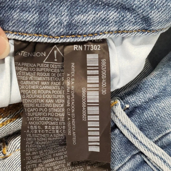 Good American x Zara High Rise Skinny Jeans Medium Wash Women's 30W/62 Distress - Picture 14 of 16